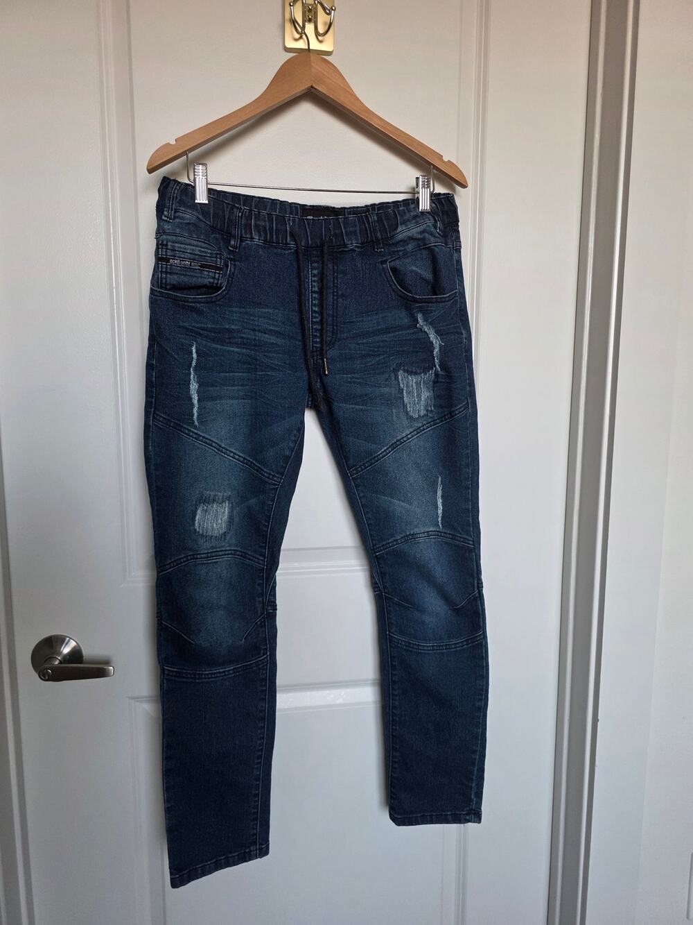 Y2K Ecko Unltd Distressed Jogger Jeans Elastic Waist